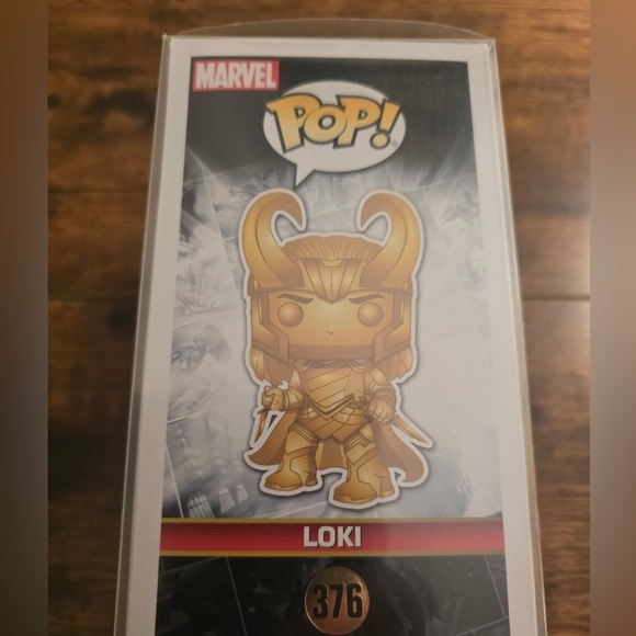 Funko Pop Loki Gold Chrome Marvel Studios First Ten Years Vinyl Figure #376 New - Picture 3 of 4